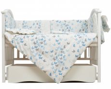 Постельный комплект 7 эл Twins Romantic Spring collection 4027-TRS-401, Butterfly white